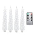 thumbnail image 1 of Flameless Taper Candles 4Pcs Christmas Tree Shaped Candle Lights with Remote Battery Operated Real Wax Window Candles with 3D Flickering Flame for Fireplace Christmas, 1 of 6