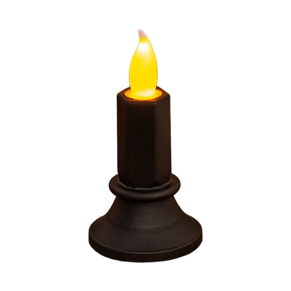 Flameless Taper Candles Battery Operated, LED Taper Candles, Electric Plastic LED Candle for Dinner Table, Halloween, Christmas, Gift, Home & Table Decor (Black, 2''X4'')