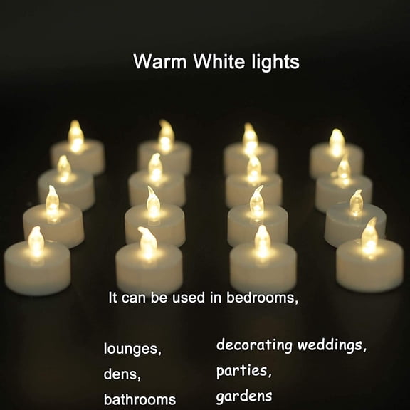 Flameless Tea Lights Candles - 200pcs Warm White LED Flickering Tea Lights with Pre-Installed Batteries