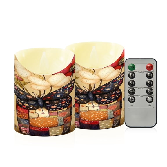 Flameless Themed LED Candles Decorative With Blooming Mosaic Pattern