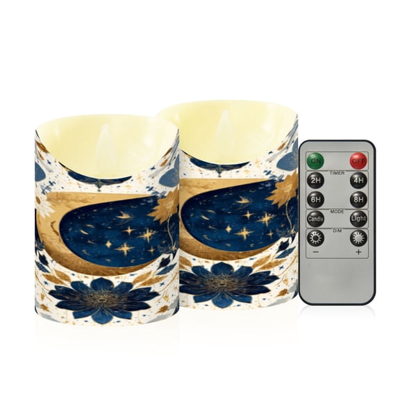 Flameless Themed LED Candles Decorative With Celestial Petal Spell Pattern