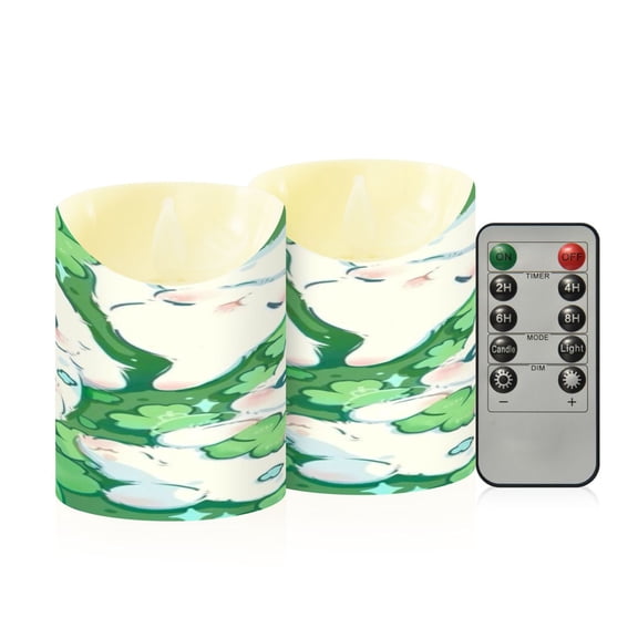 Flameless Themed LED Candles Decorative With Clover Bunny Play Pattern