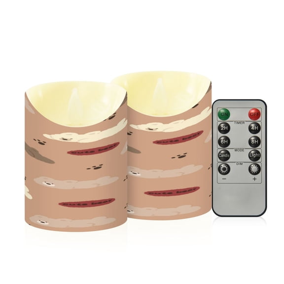 Flameless Themed LED Candles Decorative With Cozy Bone Tones Pattern