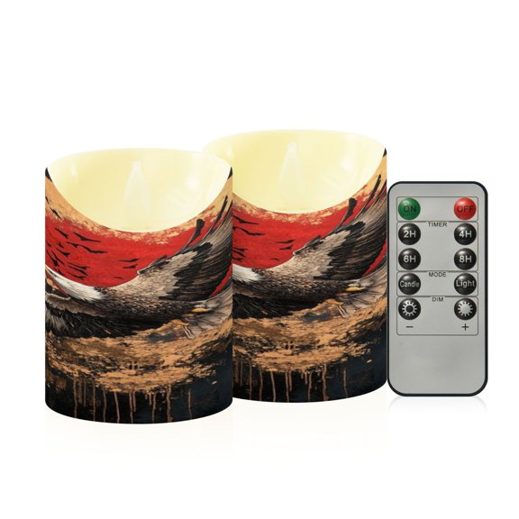 Flameless Themed LED Candles Decorative With Crimson Flight Pattern