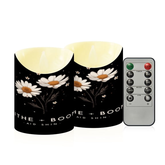 Flameless Themed LED Candles Decorative With Daisy Delight Pattern