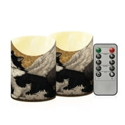 Flameless Themed LED Candles Decorative With Ebony and Ivory Pattern