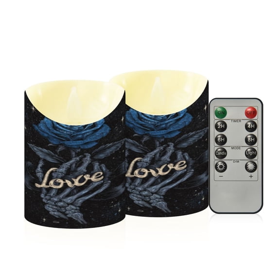 Flameless Themed LED Candles Decorative With Eternal Cosmic Thorns Pattern