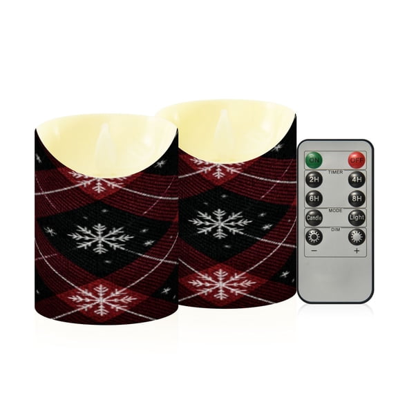 Flameless Themed LED Candles Decorative With Frosty Snowflake Lattice Pattern