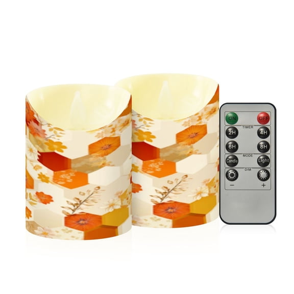 Flameless Themed LED Candles Decorative With Honeycomb Pattern Pattern