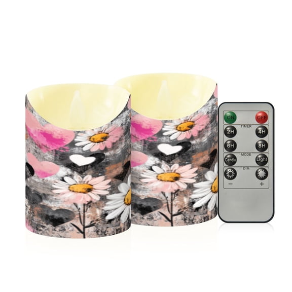 Flameless Themed LED Candles Decorative With Love’s Portrait Pattern