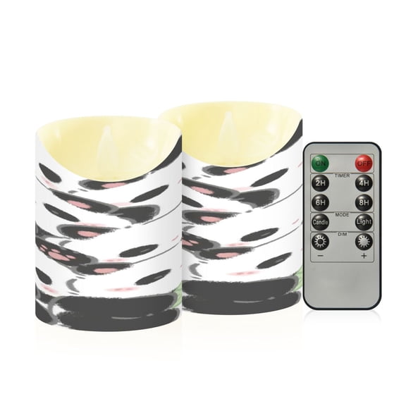 Flameless Themed LED Candles Decorative With Panda Group Carnival Pattern