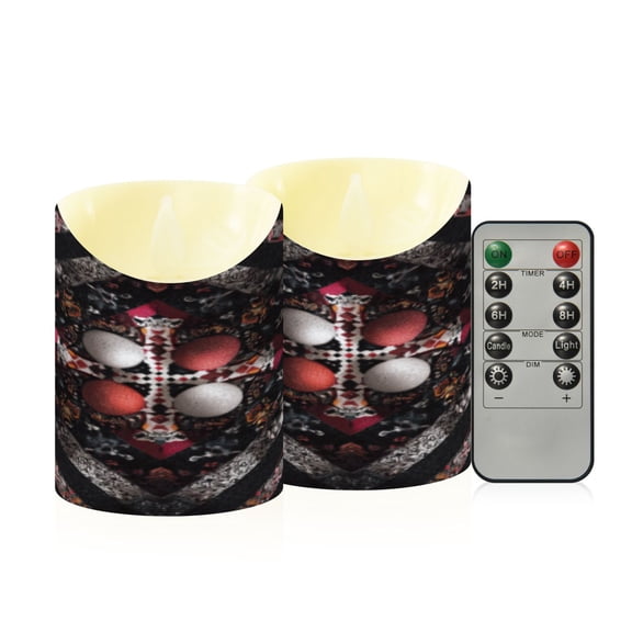Flameless Themed LED Candles Decorative With Quilted Pattern Design Pattern