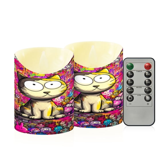 Flameless Themed LED Candles Decorative With Roar in Concrete Pattern