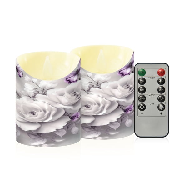 Flameless Themed LED Candles Decorative With Spring Twilight Pattern