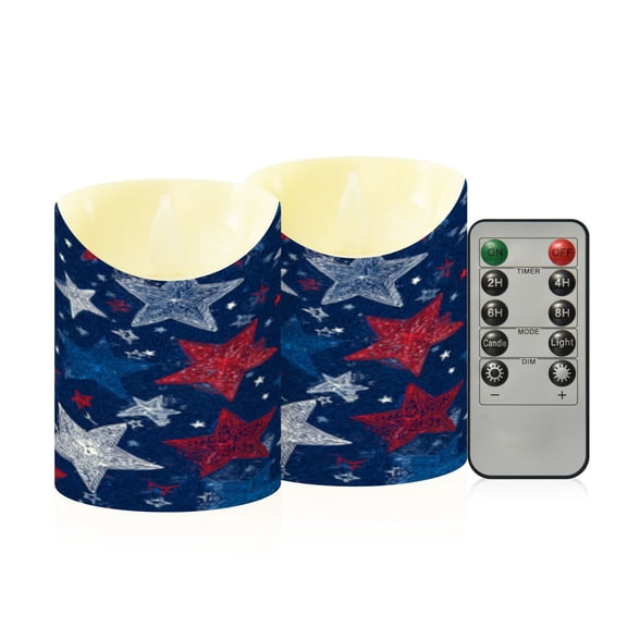 Flameless Themed LED Candles Decorative With Star - Spangled Night Sky Pattern