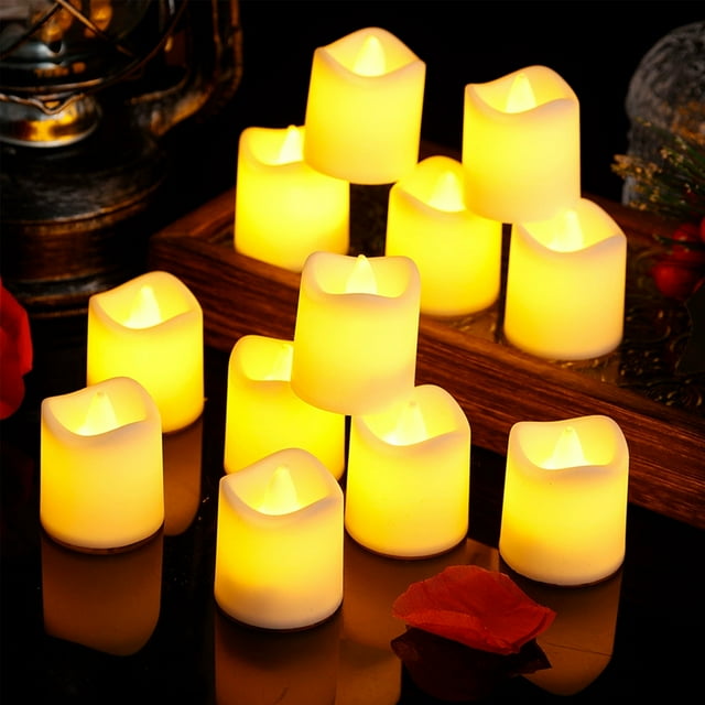 Flameless Votive Candles,Flameless Flickering Electric Fake Candle,24 ...