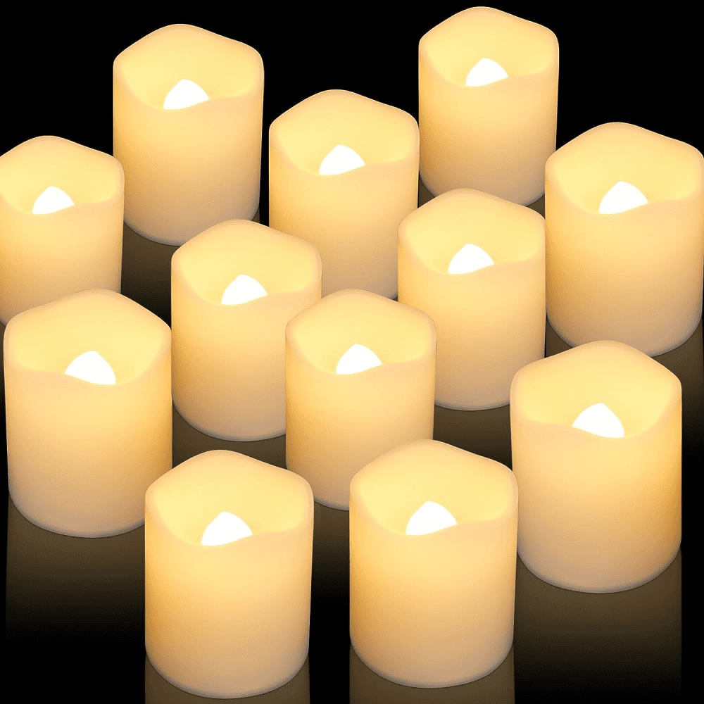 Flameless Votive Candles,Lasts 2X Longer,Battery Operated LED Tea