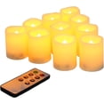 thumbnail image 1 of Flameless Votive Candles With Remote Control and Timer Bulk Set of 10 Tealight Candles / Realistic Outdoor Flickering Battery Operated LED Tea Lights (Batteries Included) 200Hours, 1 of 5