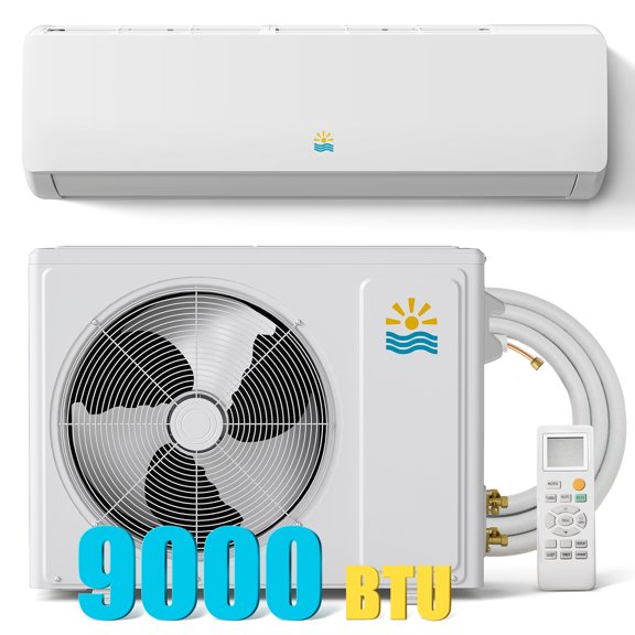 Flamemore Air Conditioner 9000 BTU Mini Split AC/Heating System, 450 Sq.ft Coverage, 19 SEER2, 115V