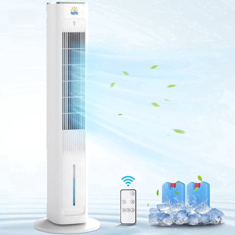 Flamemore 3-in-1 Evaporative Air Cooler Portable with Ice Packs, 3L Swamp Coolers for Home, Energy Efficient, 60w, White