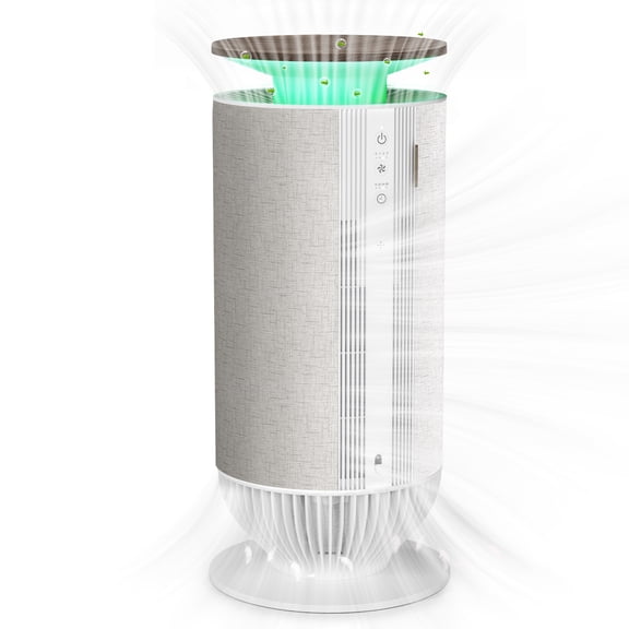 Flamemore HEPA Air Purifier for Home Large Room to 3600 ft, Dual H11 and H13 HEPA Filtration, Air Cleaner with 360 Air Intake, WiFi PM2.5 Monitor, 275 CFM CADR, Magnetic Easy-Access Cover, Gray