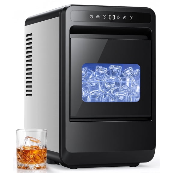 Flamemore Clear Ice Cube Maker, 8 Crystal Clear 1.2" Large Jelly Ice Cubes in 20 Mins, Slow-Melting, 24H Timer, Self-Cleaning, for Home Whiskey, Cocktails & Bourbon