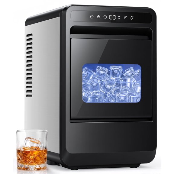 Flamemore Clear Ice Cube Maker, 8 Crystal Clear 1.2" Jelly Ice Cubes in 20 Mins, Top Hat Shaped & Slow-Melting, 24H Timer, Self-Cleaning, for Home Whiskey, Cocktails & Bourbon