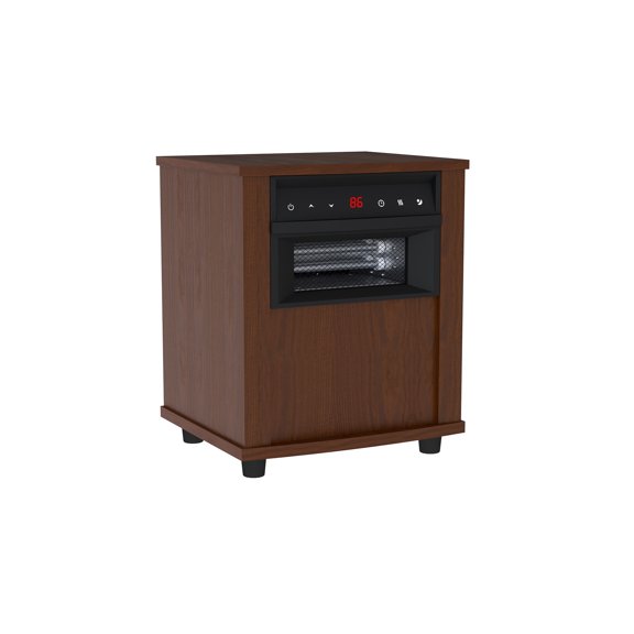 Flamemore Wooden Space Heater with Eco Mode, Touch Button & Remote Control, 1500W Quartz Infrared Heaters for Indoor Use
