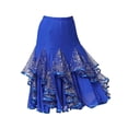 thumbnail image 1 of Flamenco Ballroom Waltz Dance Skirt Sequined Modern Costumes, 1 of 8