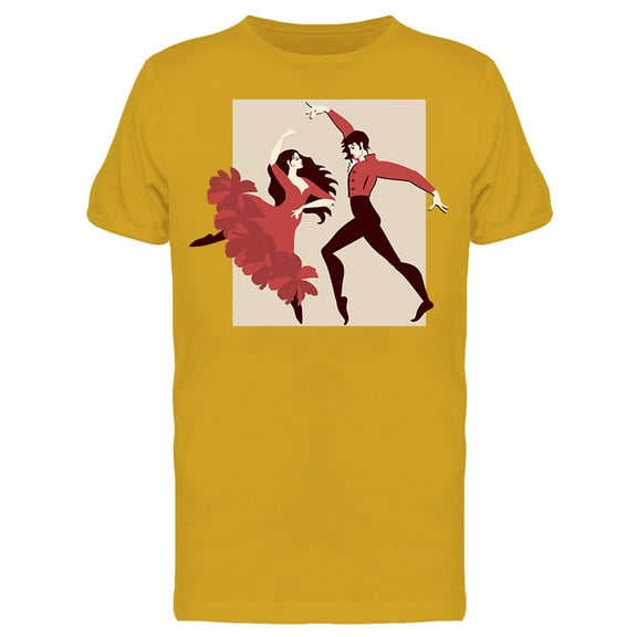 Flamenco Dance Couple Drawing T-Shirt Men -Image by Shutterstock, Male x-Large