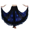 thumbnail image 1 of Flamenco Dance Upe Mesh Sequin Bling Bling Silhouette Dance Skirt Long Dancer Costume - Blue, as described, 1 of 8