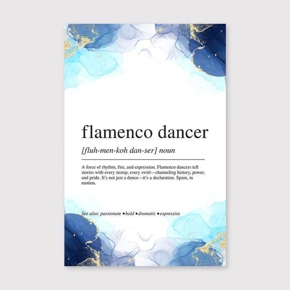 Flamenco Dancer Definition Canvas 8x12 inch, Flamenco Dancer Definition Print, Performing Arts Wall Art, Modern Typography Poster