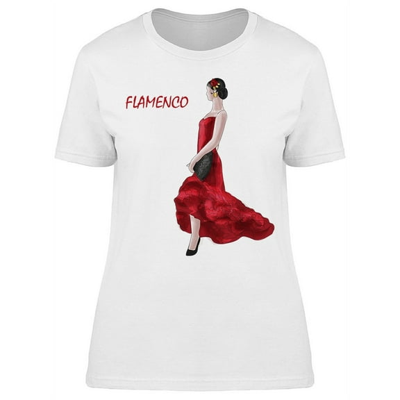 Flamenco Dancer Drawing T-Shirt Women -Image by Shutterstock, Female Large