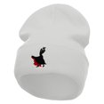 thumbnail image 1 of Flamenco Dancer Embroidered 12 Inch Long Knitted Beanie - White OSFM, 1 of 5