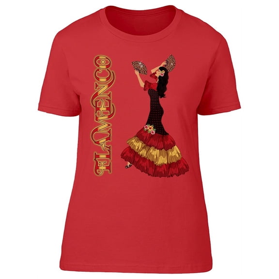 Flamenco Dancer Fan Pose T-Shirt Women -Image by Shutterstock, Female x-Large