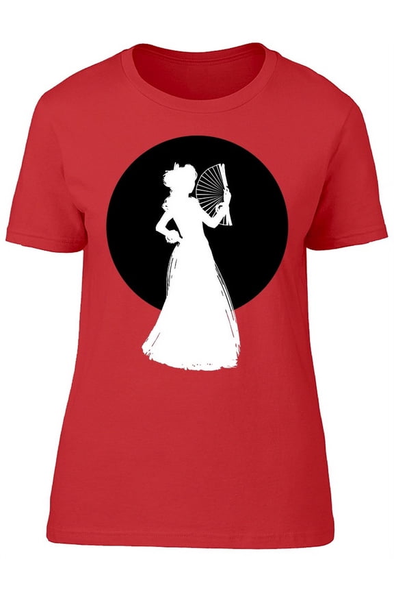 Flamenco Dancer Fan Silhouette T-Shirt Women -Image by Shutterstock, Female Small