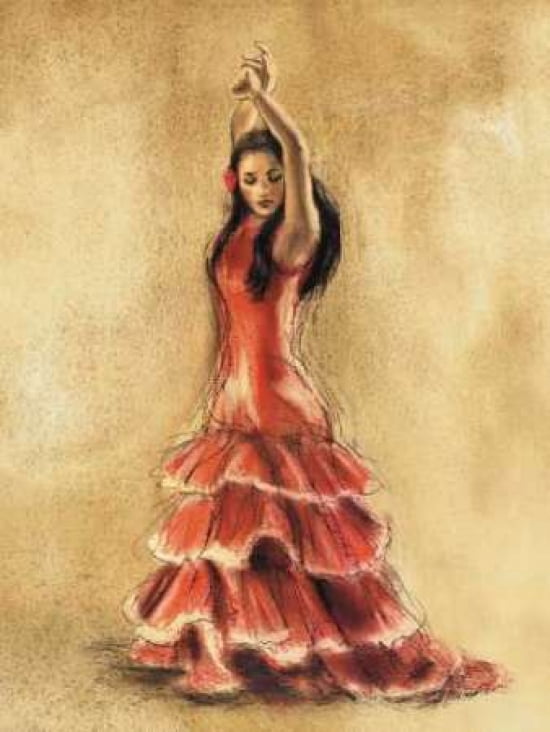 Flamenco Dancer I Canvas Art - Caroline Gold (18 x 24)