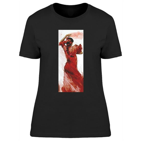 Flamenco Dancer Painting Style T-Shirt Women -Image by Shutterstock, Female Large