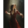 thumbnail image 1 of Flamenco Dancer Portrait Oil Painting Canvas Wall Art for Living Room Bedroom Dining Room Office Hallway Decor, 1 of 8