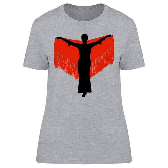 Flamenco Dancer Silhouette T-Shirt Women -Image by Shutterstock, Female Large