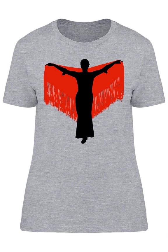 Flamenco Dancer Silhouette T-Shirt Women -Image by Shutterstock, Female Large