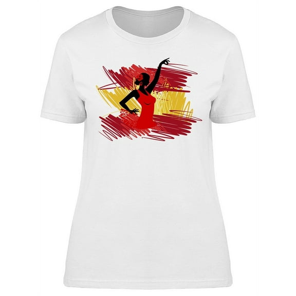 Flamenco Dancer Spain Colors T-Shirt Women -Image by Shutterstock, Female Small