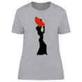 thumbnail image 1 of Flamenco Dancer With A Red Fan T-Shirt Women -Image by Shutterstock, Female Medium, 1 of 2