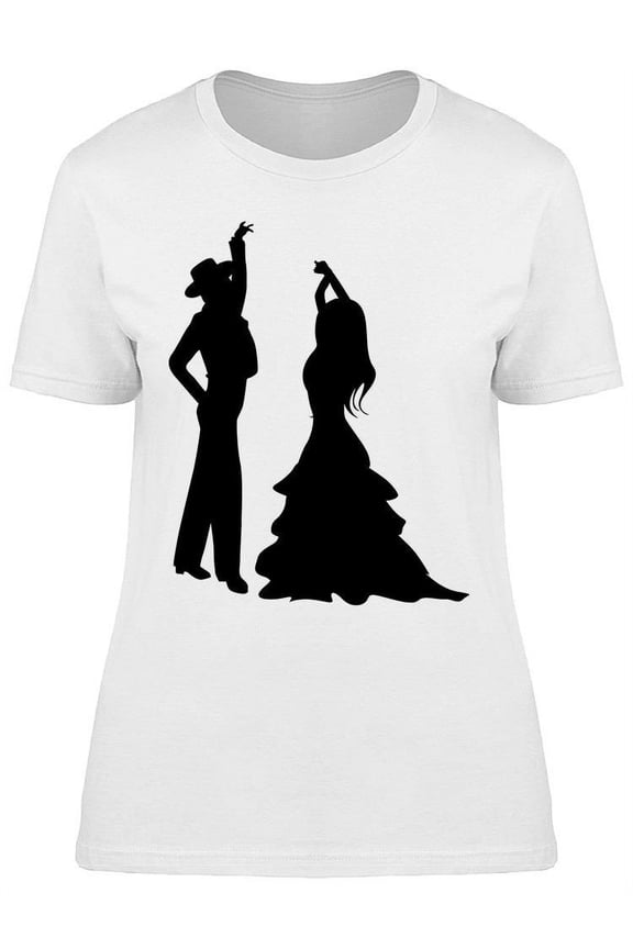 Flamenco Dancers Silhouettes T-Shirt Women -Image by Shutterstock, Female Large