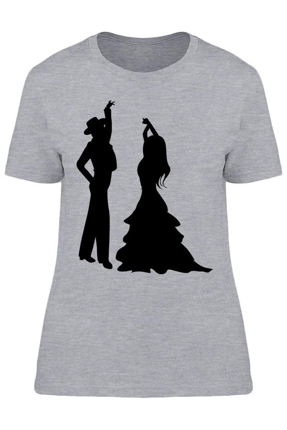 Flamenco Dancers Silhouettes T-Shirt Women -Image by Shutterstock, Female Medium