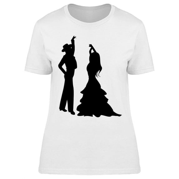 Flamenco Dancers Silhouettes T-Shirt Women -Image by Shutterstock, Female Small