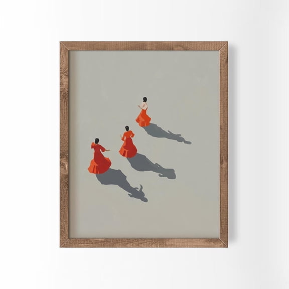 Flamenco Dancing Tiny People Wall Art Minimal Dancer Decor Living Room Bedroom Office