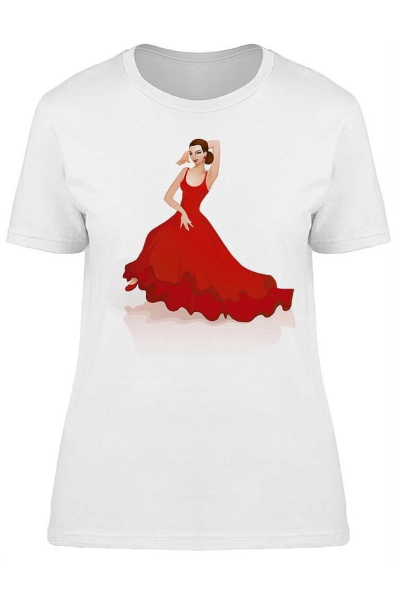 Flamenco Girl Design T-Shirt Women -Image by Shutterstock, Female x-Large