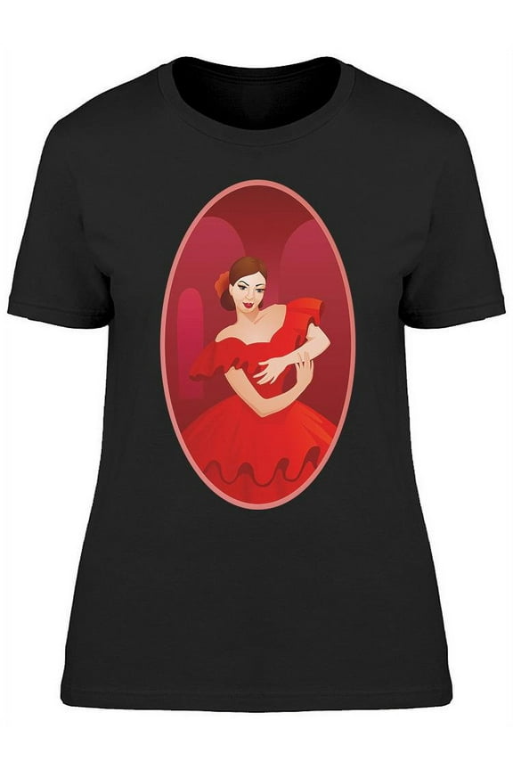 Flamenco Girl Portrait T-Shirt Women -Image by Shutterstock, Female x-Large