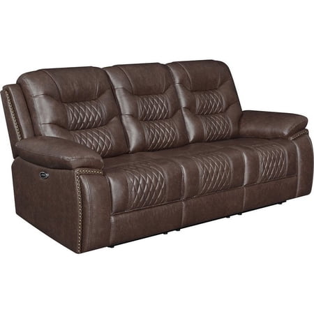 Flamenco Tufted Upholstered Power Sofa Brown